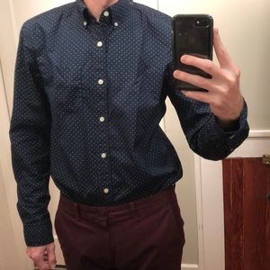 🔵 Gap polka dot dress medium button up shirt 🔵